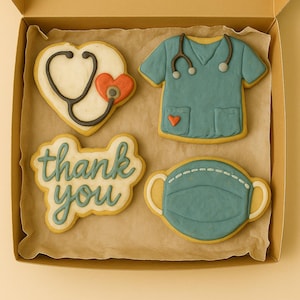 Vielen Dank, dass Sie Krankenschwester Kekse - Geschenkset für die medizinische Wertschätzung - Benutzerdefinierte Zuckerkekse für Beschäftigte im Pflegeheim