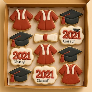 Galletas de graduación, galletas de felicitación personalizadas, galletas con birrete y diploma, recuerdos para la fiesta de graduación, galletas de azúcar para estudiantes de último año de 2024