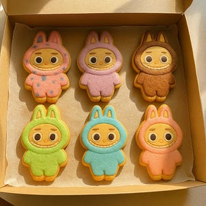 Labubu Character Cookies: Handmade Iced Cookies for Parties