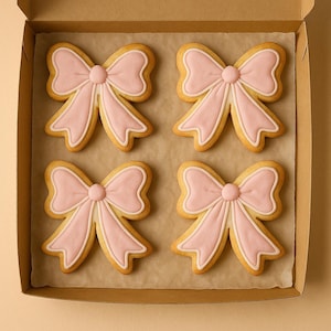 Pink Bow Cookies – Cute Ribbon Sugar Cookies for Baby Shower or Party