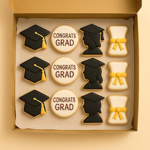 Graduation Cookies, Custom Congrats Cookies, Grad Cap and Diploma Cookies, Graduation Party Favors, Senior 2024 Sugar Cookies