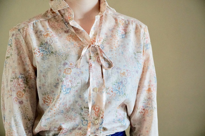 70s Vintage Pucci Floral Blouse Size Small