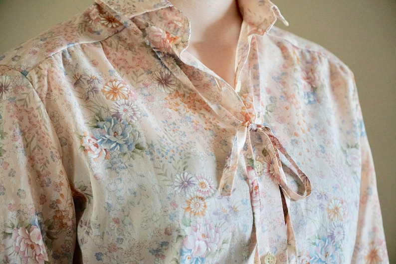 70s Vintage Pucci Floral Blouse Size Small