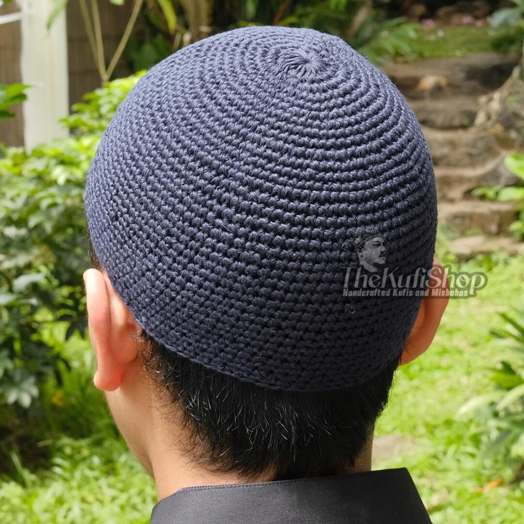 Islamic Knitted Kufi Prayer Hat - 100% Cotton Crochet Taqiyah Skull Cap For Muslim Prayers