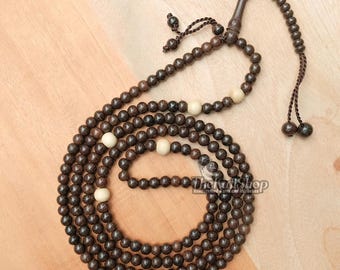 イスラム教の祈りのビーズ - 7 mm ラウンド ナクシュバンディ タリカ タマリンドウッド スーフィー ミスバハ | 196 個入り ジクルビーズ イエローシトラスディバイダー付き ギフトボックス入り