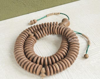 Handcrafted Bidara Wood Misbaha Tasbih 99 Beads – Long Oval 6x19mm Muslim Prayer Beads - Limited Edition Islamic Dhikr Tasbeeh Gift Boxed