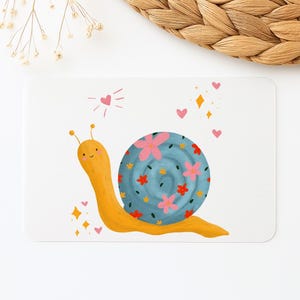Bügelbild Schnecke mit Blumen | DTF Transfer zum Aufbügeln | Süße Schnecke für Kinder | DIY Kinderkleidung | Mädchen Bügelbild
