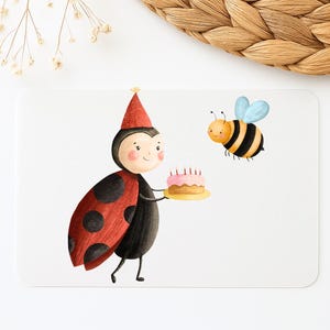 Bügelbilder Kinder Geburtstag | Marienkäfer Bügelbild | Geburtstags Bügelbild | DTF Transfer zum Aufbügeln | DIY Kinderkleidung