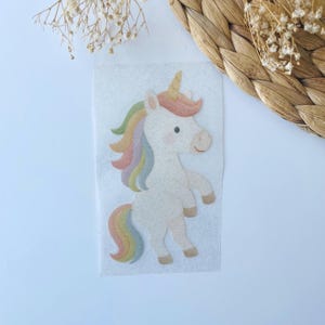 Regenbogen Einhorn Glitzer Bügelbild | Bügelbild Einhorn | Bügelbild Pferd | Bügelbilder für Kinder | Bügelbilder | Bild zum Aufbügeln