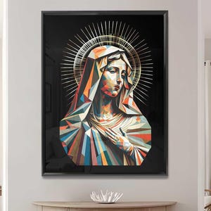 Jungfrau Maria katholische Wandkunst für moderne Häuser | Mutter Maria Wohndekor | christliche Kunst | einzigartiges katholisches Geschenk | selige Jungfrau Kunst
