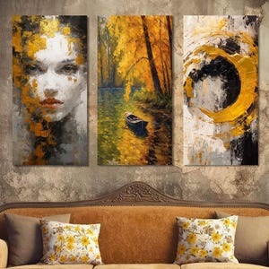 Abstract Floral Woman Face Canvas Art: Modern Framed Wall Decor