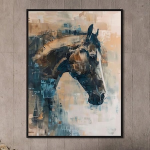 Abstract Black Horse Art Print: Majestic Animal Wall Art