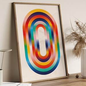 Segment abstrakte moderne Wandkunst, geometrische Formen Wandkunst, bunte abstrakte Wanddekoration, Wohnkultur, Mid Century Modern Wandkunst
