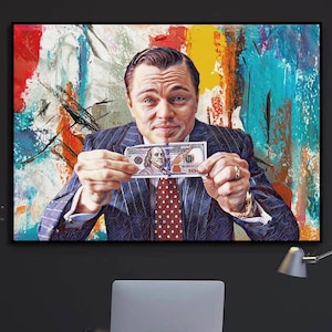 Wolf of Wall Street Canvas Art: Modern Pop Art Office Decor