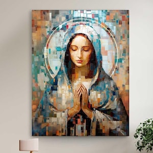 Jungfrau Maria katholische Wandkunst für moderne Häuser | Mutter Maria Wohndekor | christliche Kunst | einzigartiges katholisches Geschenk | selige Jungfrau Kunst