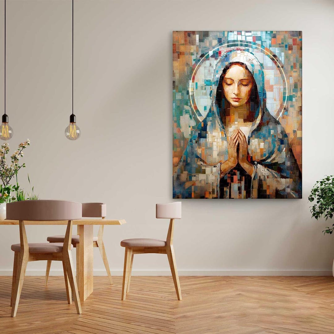 Virgin Mary Catholic Wall Art for Modern Homes | Mother Mary Home Decor ...