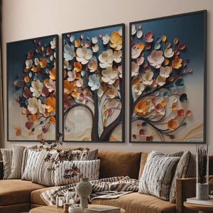 Botanical Canvas Print Set: Floral Foliage Wall Art, Nature-Inspired Décor