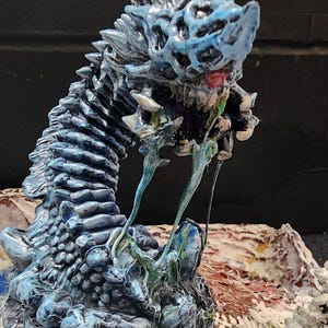 Frost Worm Miniature hand painted 3d printed resin