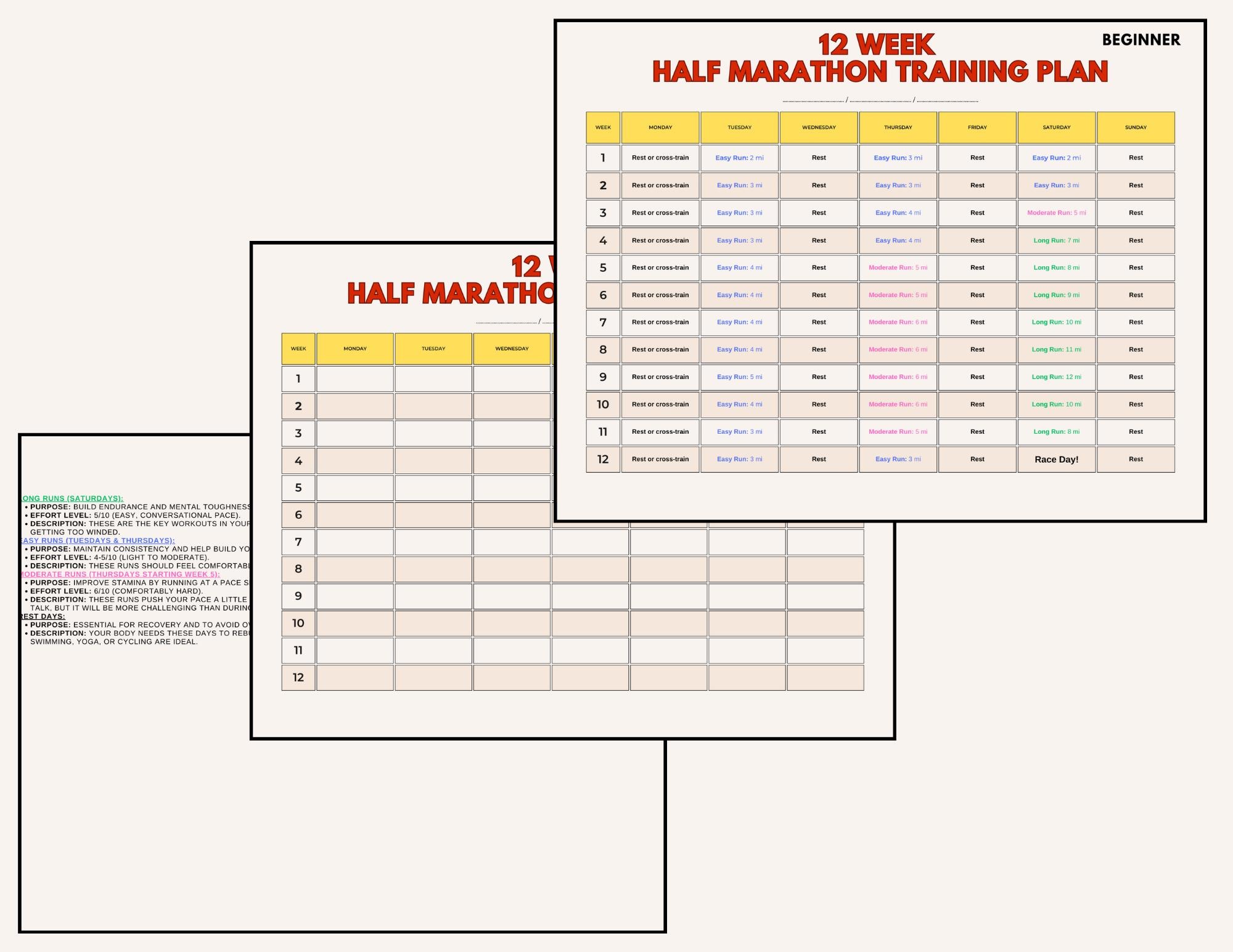 Sub Half Marathon Training Plan 12 Weeks 12 Week Marathon Workouts