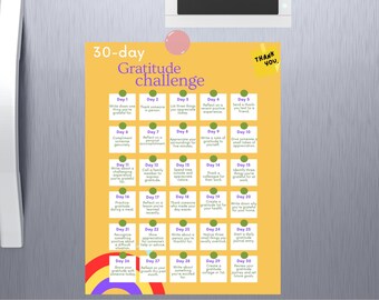 Afdrukbare Gratitude-uitdaging van 30 dagen | Dagelijkse dankbaarheidsprompts | Een positieve mindset cultiveren