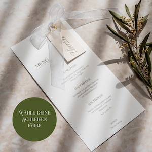 Minimalistiskt bröllopsmenykort med placeringskort | elegant bröllopsbrevpapper | anpassningsbart | modernt | A4 långt