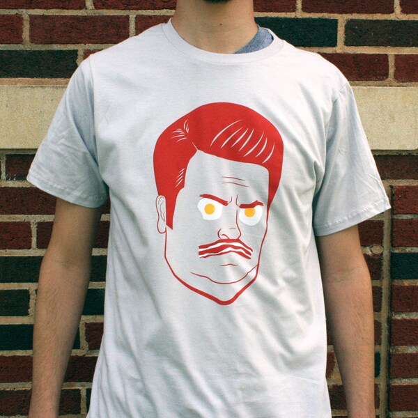 Bacon & Eggs Shirt in Silver - Unisex Size Medium