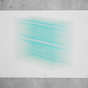 May include: A white background with a light blue and white geometric design. The design is made up of many thin lines that create a 3D effect. The word "wired" is printed in small font at the bottom of the image.