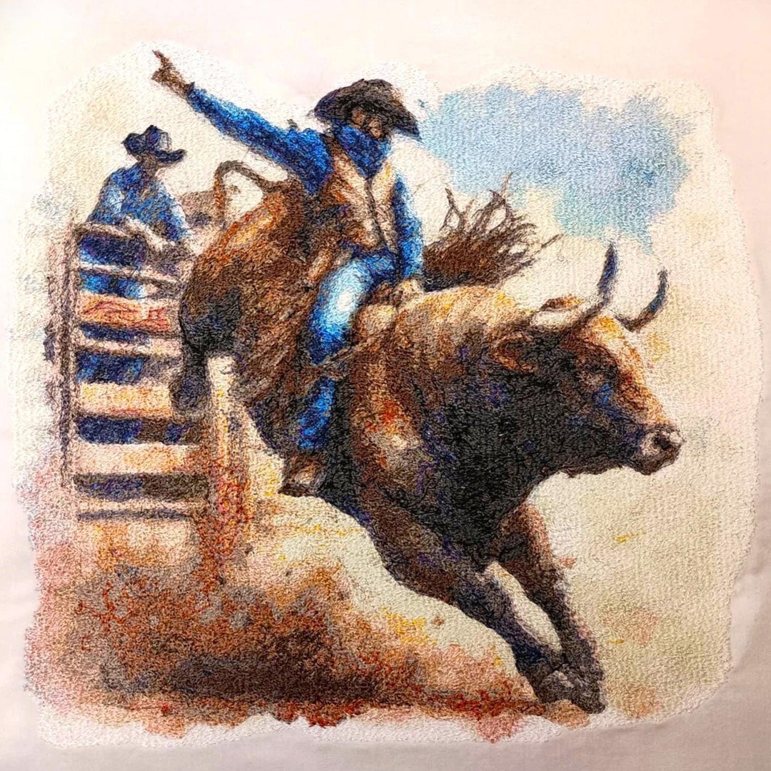 Bull Rider Embroidery Country Creations - Bull Rider - Embroidery Pattern 9.5