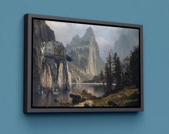 スターウォーズ AT-AT、キャンバス風景画、リサイクルショップのアート、壁画、大きな壁アート、スターウォーズのギフト、スターウォーズのアート