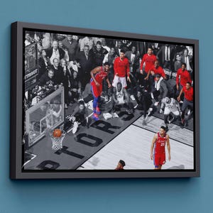 Kawhi Leonard Buzzer Beater Canvas Wall Art,Toronto Raptors,NBA Fan Gift,Kawhi Leonard Poster,NBA Canvas,Toronto Raptors Print,Ready to Hang