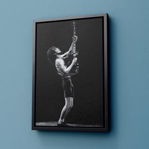 Angus Young, AC/DC - Heavy Metal Klassische Leinwand Wandkunst, Rock n Roll Band Poster Druck, Druckbare Wandkunst Giclee