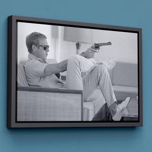 Steve McQueen Wall Art, Canvas Gift, Steve McQueen Poster Print, Legendary Actor Wall Art, Fashion Art Canvas, Famous Man Wall Decor