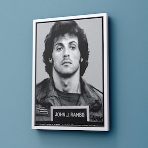 John Rambo Poster, Rambo Movie Poster, Sylvester Stallone Poster, Rambo Art Print, Movie Wall Art,Vintage Movie Poster
