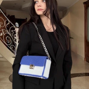Elegant crochet handbag, Ideas gift for women, Handmade small handbag, Cool crochet tote bag.