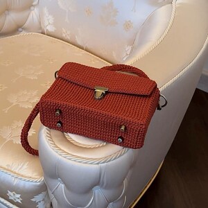 Elegant crochet handbag, Ideas gift for women, Handmade small handbag, Cool crochet tote bag.