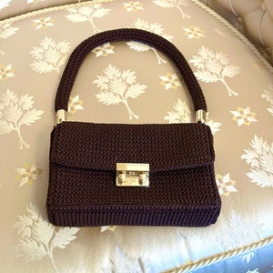 Elegant crochet handbag, Ideas gift for women, Handmade small handbag, Cool crochet tote bag.