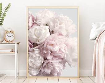 Peony Blush Floral Photographic Wall Art Print | Peony Art Print | Bedroom Decor | Flower Print | Floral Wall Art | Floral Wall Print