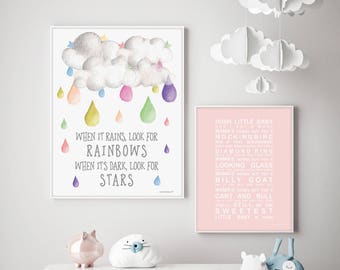 When it Rains Look for Rainbows Instant Digital Download Print | Instant Art | Printable Wall Decor