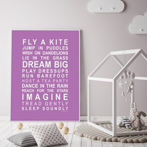 Dreams for your girl typography bus roll wall art print