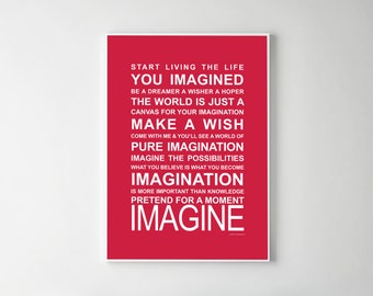 Expressions of Your World- Imagine Print | Typography | Typographical Print | Inspirational Poster