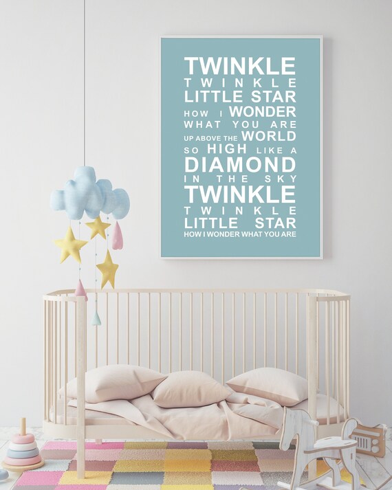 Twinkle Twinkle Nursery Rhyme Print Kids Decor Nursery Decor Nursery Room Baby Room Newborn Decor Kids Room Childrens Room