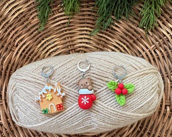 Christmas Stitch Marker Cute Knitting Crochet Accessories Gift Progress Keeper