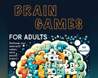 Brain Games for Adults: Sudoku, Crosswords, Word Search (Instant Download)