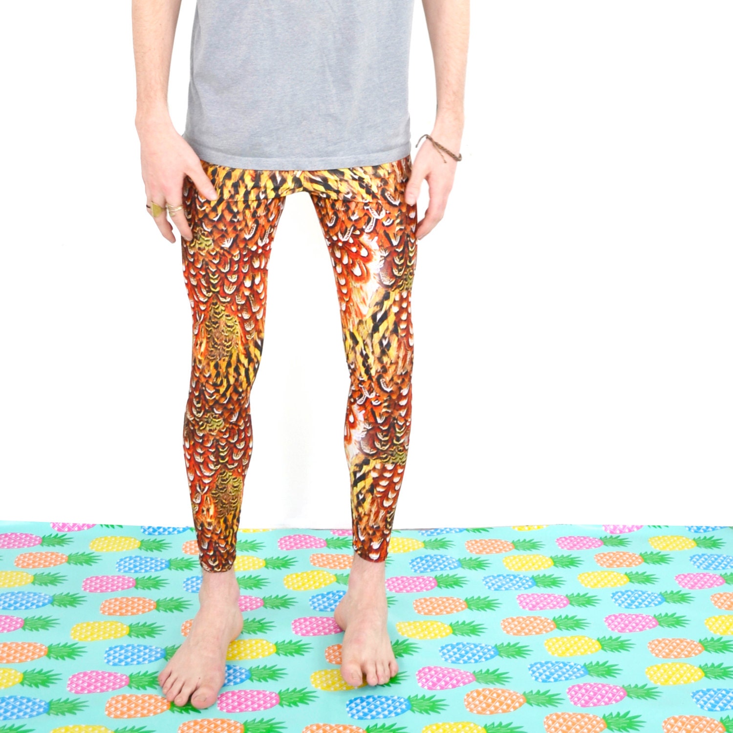 Image of Men's Leggings - Phoenix Print