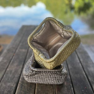 Gold Metallic Leather-Look Evening Clutch