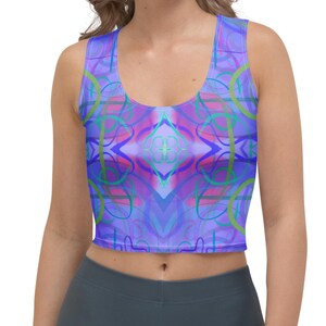 Festival Crop Top, Psychedelic Rave Top, Trippy Festival Clothing, Funk Festival Bra Shirt