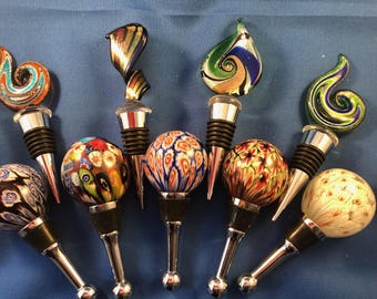 Delightful Murano Glass decorative Bottle Stopper - Wine, Olive oil or other fancy bottles