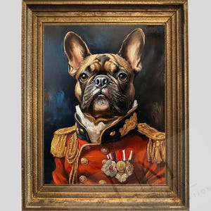 Regal Dog Portrait Digital Download – Majestic Canine Wall Art in Military Attire, High-Resolution Printable (30x40 cm / 12x16 in)