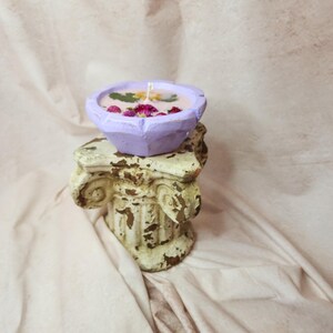 Petal Serenade-Violet dough bowl Candle