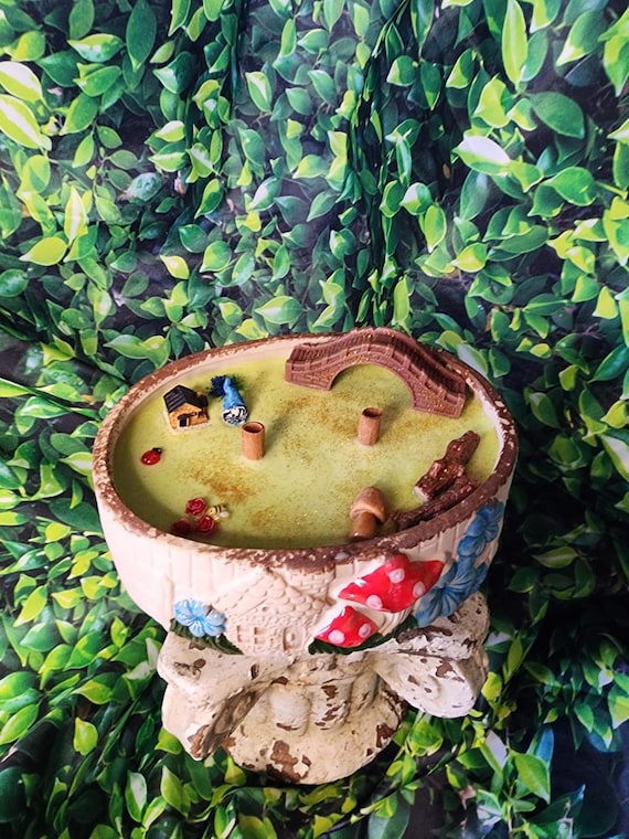 Choral fairy garden candle Small Fairy Garden Candle, Spring